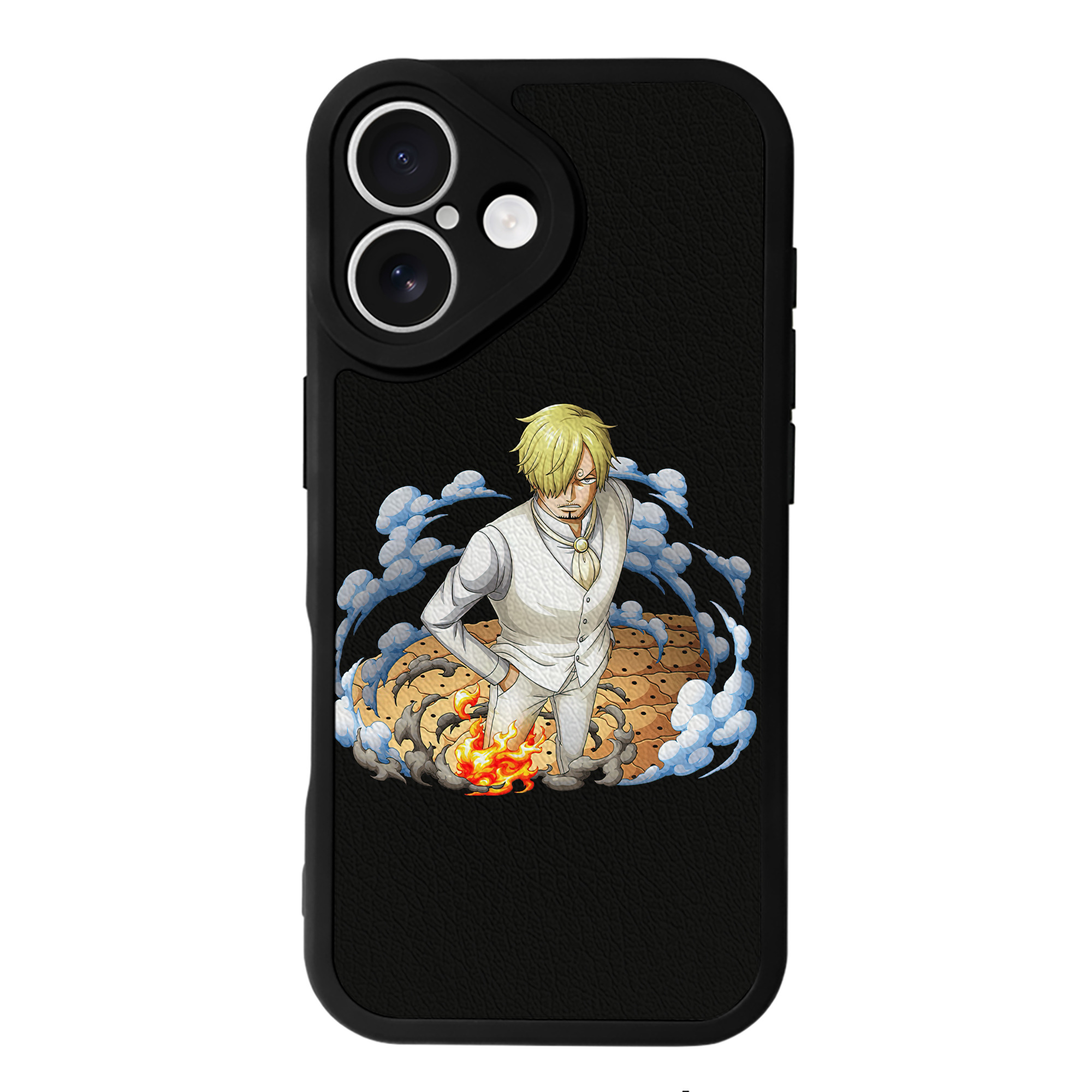 （画像用） ワンピース サンジ ONE PIECE Sanji 【iPhone 16シリーズ対応】シリコンスマホケース（レザー調） 材質：シリコン